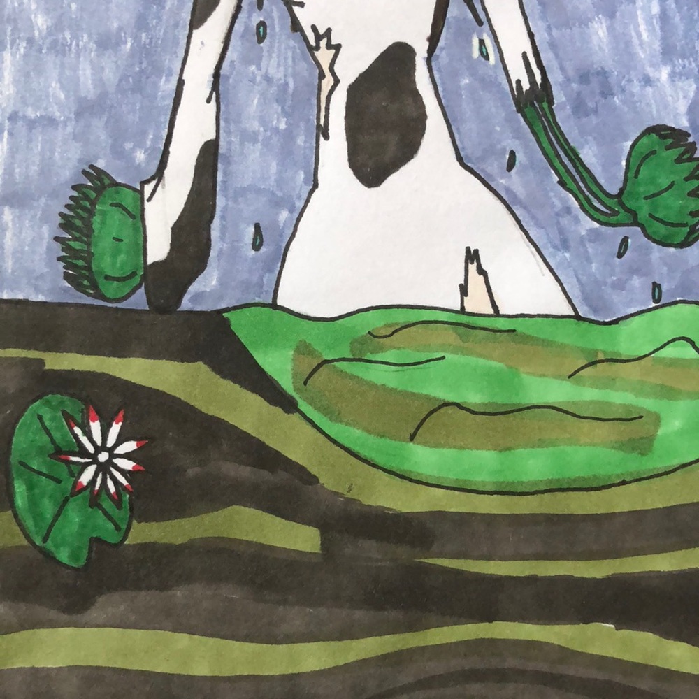 Lily Swamp Siren Traditional Art - Picture 4 of 4